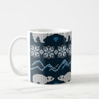 Polar Bears Knitted Winter Pattern Coffee Mug