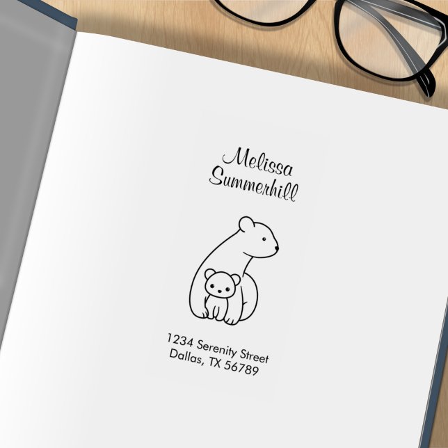 Polar Bears: Mother and Cub Address Rubber Stamp (Creator Uploaded)