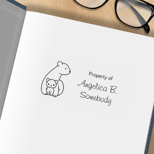 Polar Bears: Mother and Cub Rubber Stamp