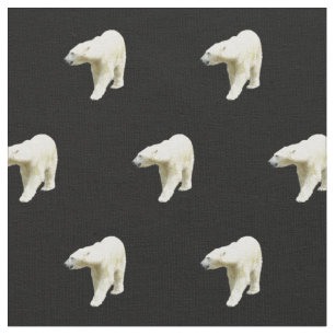 Polar Bears on Black Fabric