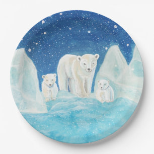 Polar Bears Paper Plate