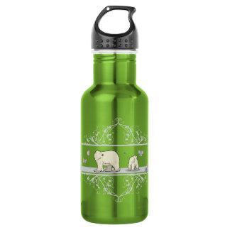Polar bears- parents and child 532 ml water bottle