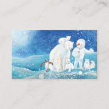 Polar Bears, Polar Fox, Emperor penguin & Snowman 