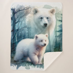 Polar Bears Sherpa Blanket