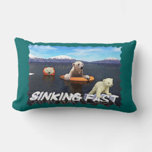 Polar Bears - Sinking Fast Lumbar Pillow