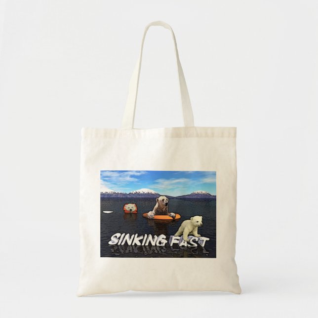 Polar Bears - Sinking Fast Tote Bag (Front)