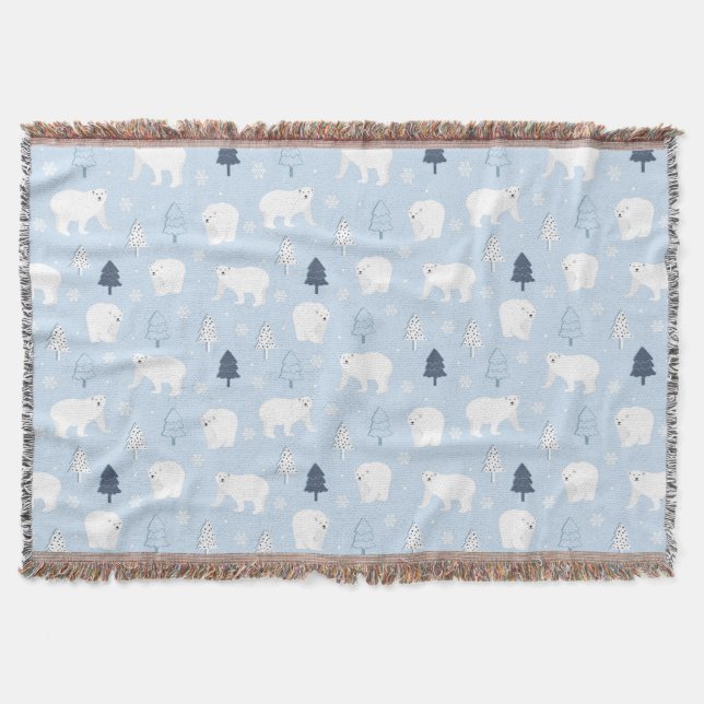 Polar Bears Throw Blanket (Front)