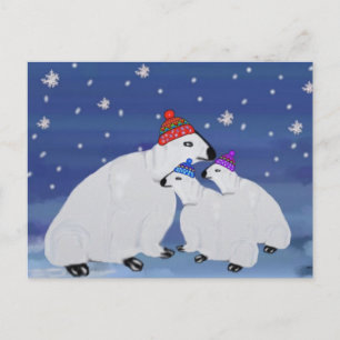 Polar Bears Winter Holiday Postcards
