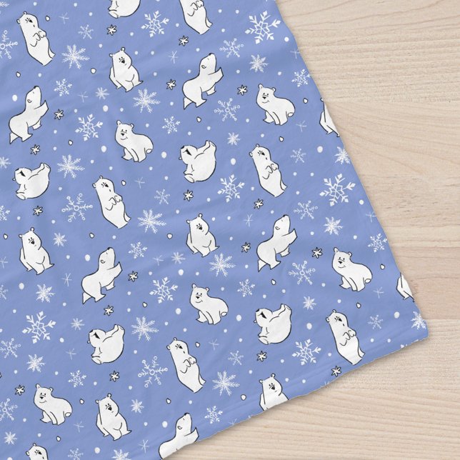 Polar Bears Winter Wonderland Snowflakes Baby Kids Fleece Blanket (Creator Uploaded)