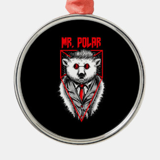 Polar Design A Funny Polar Bear Animal Lover Metal Ornament