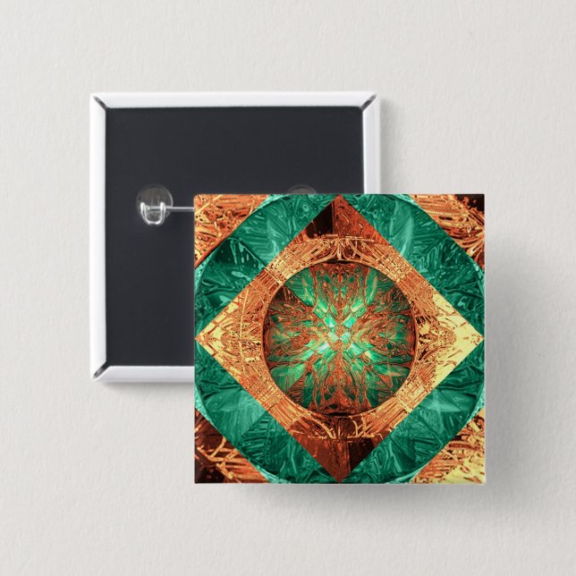 Polar Design I 2 Inch Square Button (Front & Back)