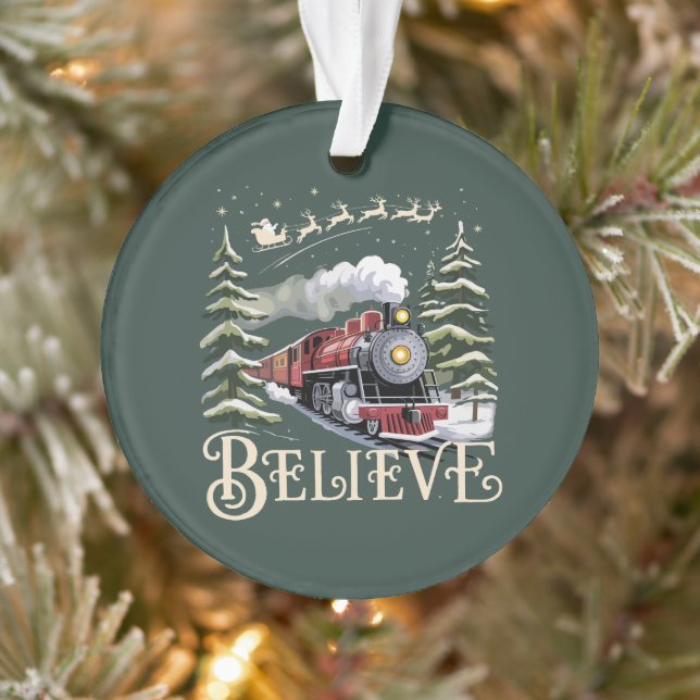 Polar Express Christmas Gift Believe Xmas Winter Ornament (Tree)