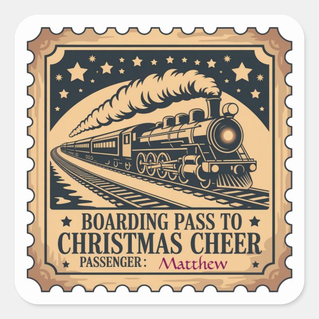Polar Express Ticket Stamp Sticker (Front)