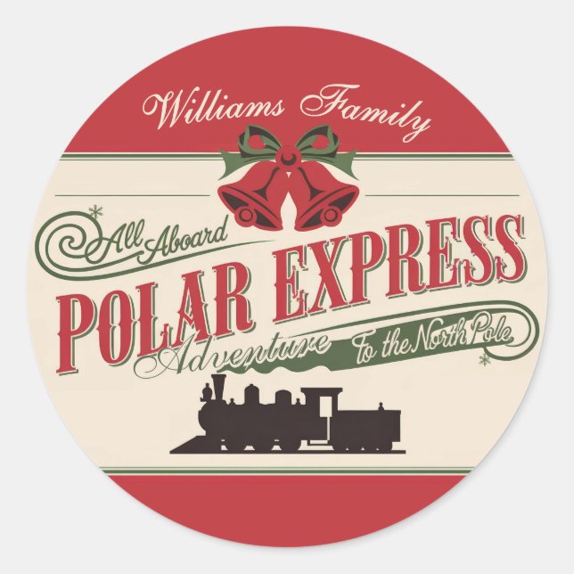 Polar Express Train Adventure Believe In Christmas Classic Round Sticker (Front)