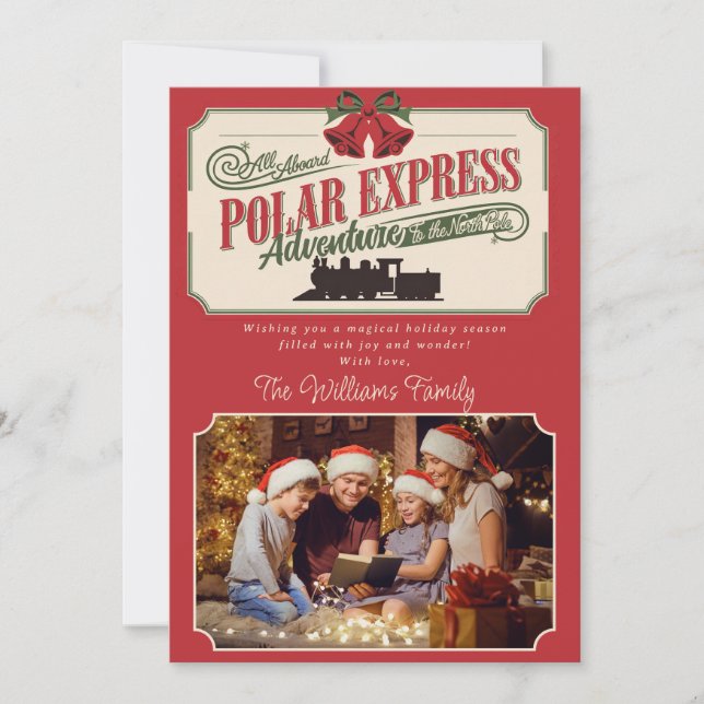Polar Express Train Adventure Believe In Christmas Holiday Card (Front)