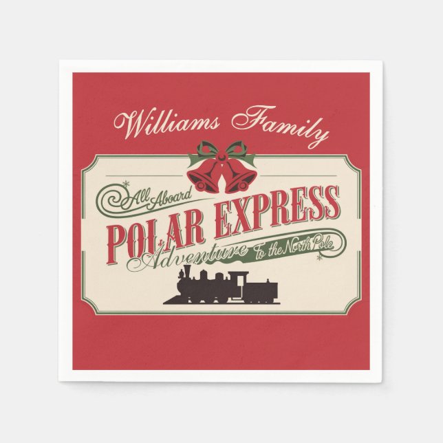 Polar Express Train Adventure Believe In Christmas Napkin (Front)