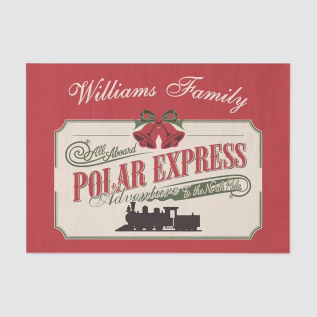 Polar Express Train Adventure Believe In Christmas Tissue Paper (Front)