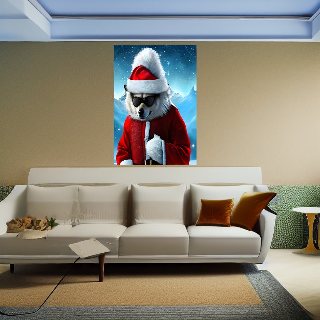 Polar Fox Santa Claus | AI Art Poster (Créateur téléchargé)