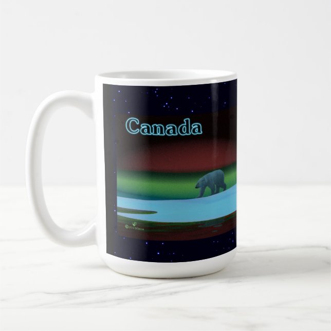 Polar Lights Polar Bear Coffee Mug (Left)