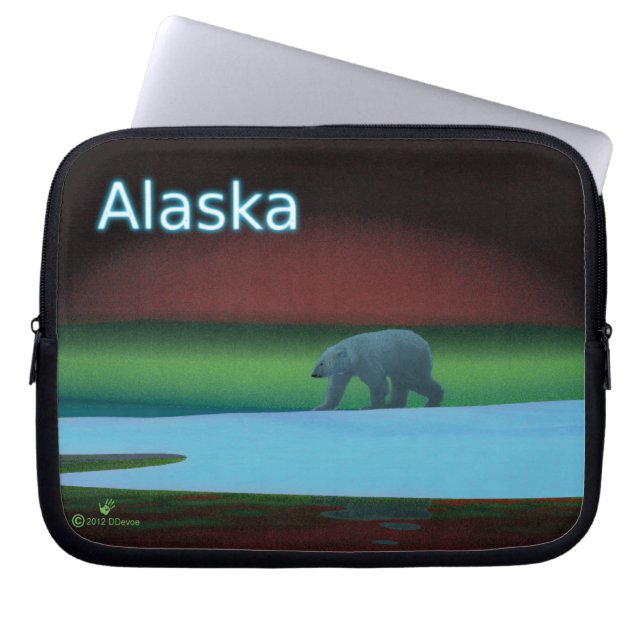 Polar Lights Polar Bear Laptop Sleeve (Front)