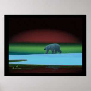 Polar Lights Polar Bear Poster