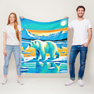 Polar Majesty: Arctic Landscape Fleece Blanket