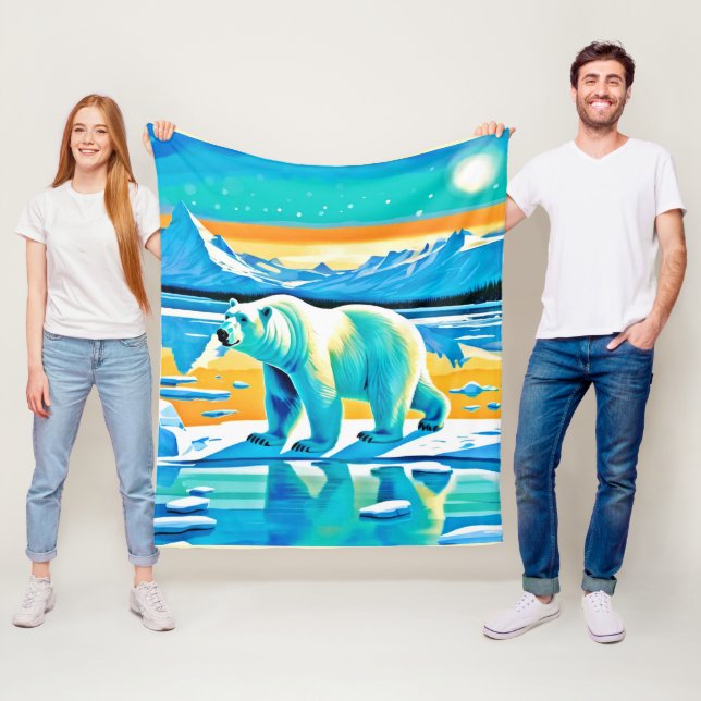 Polar Majesty: Arctic Landscape Fleece Blanket (In Situ)