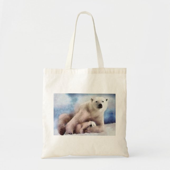 Polar Mom and Cub Tote Bag (Front)
