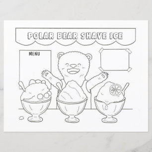 Polar Ours Shave Ice kids Coloration Page / Feuill
