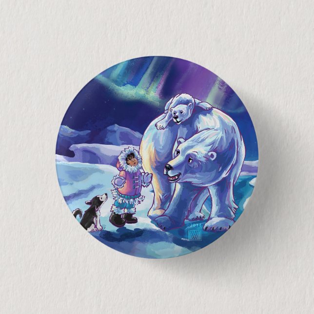 Polar Pals 1 Inch Round Button (Front)