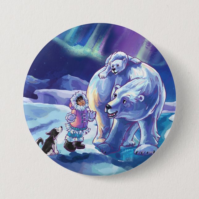Polar Pals 3 Inch Round Button (Front)