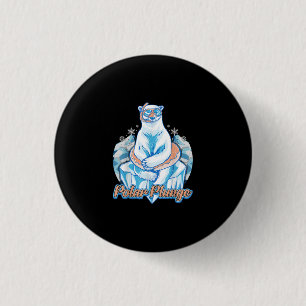 Polar Plunge Ice Jump Funny Polar Bear Winter Swim 1 Inch Round Button