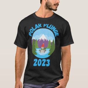 Polar Plunge Ice Jump Funny Polar Bear Winter Swim T-Shirt