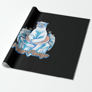 Polar Plunge Ice Jump Funny Polar Bear Winter Swim Wrapping Paper