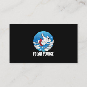 Polar Plunge Ice Jump Polar Bear Winter Swim Business Card