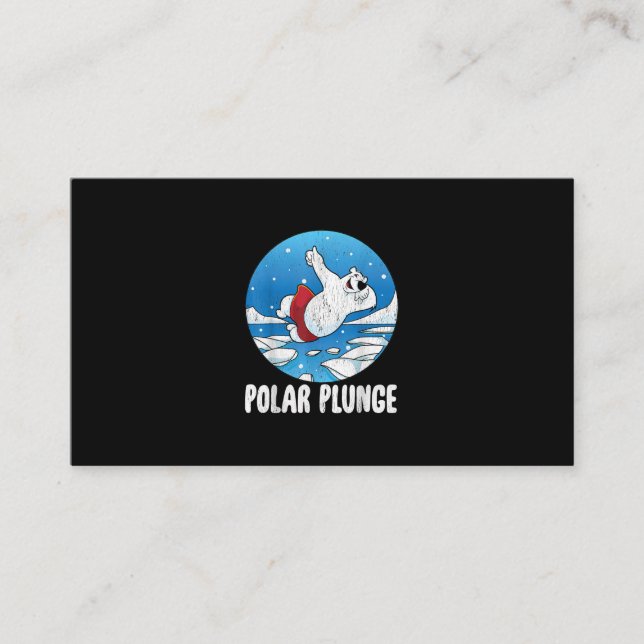Polar Plunge Ice Jump Polar Bear Winter Swim Business Card (Front)