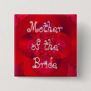 polar red, Mother of the Bride 2 Inch Square Button