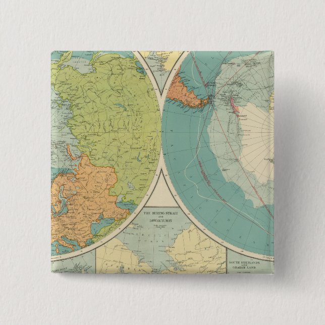Polar Regions 2 Inch Square Button (Front)