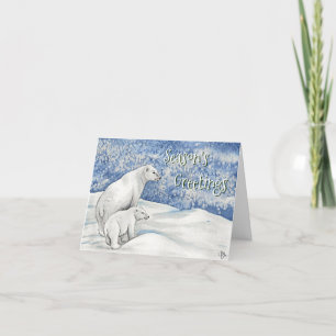  Polar Snow Bears Holiday Card