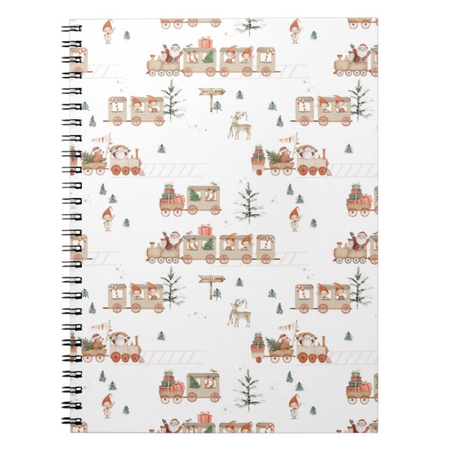 Polar train - Elf Santa helpers Happy holidays  Notebook (Front)