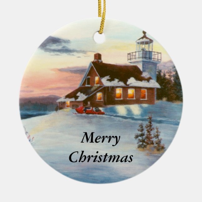 Polaris Sunset Christmas Ornament (Front)