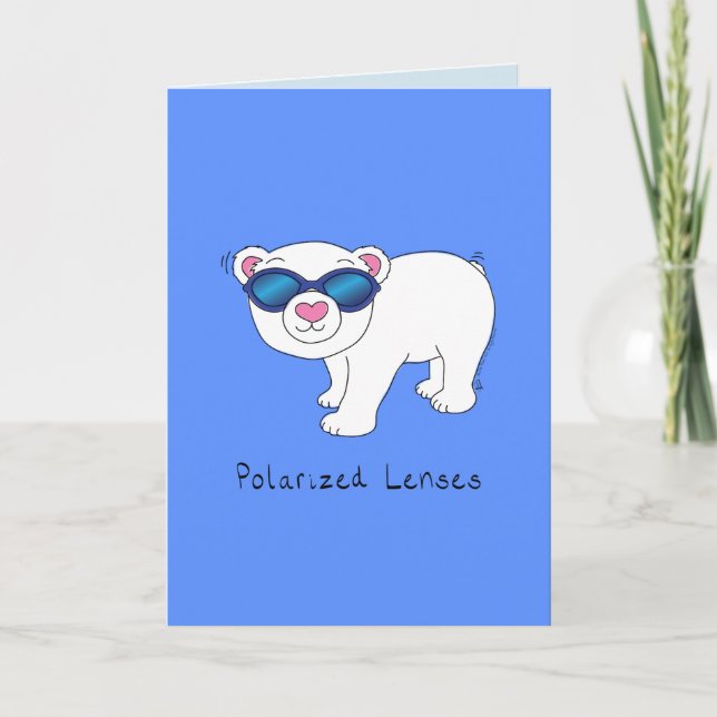 Polarized Glasses - Polar Bear Greeting Card (Front)