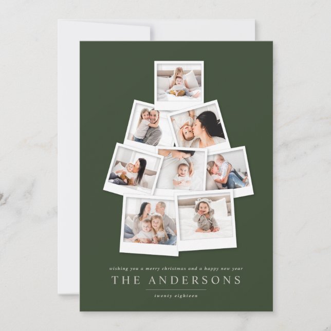 Polaroid Christmas tree multi photo holiday card (Front)