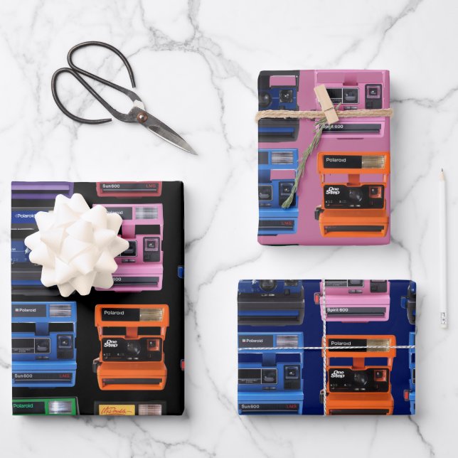 Polaroid OneShot 90's Camera Wrapping Paper Sheet (Front)