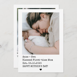 Polaroid Style 2 Pics First Time Mother's Day Holiday Card