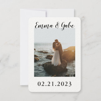 Polaroid Style Save the Date Card with Picture