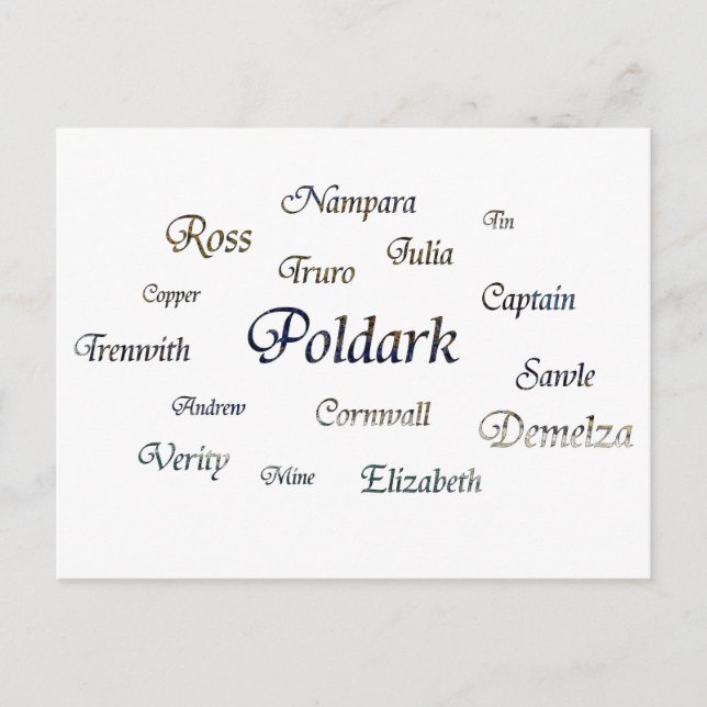 Poldark Names Postcard (Front)