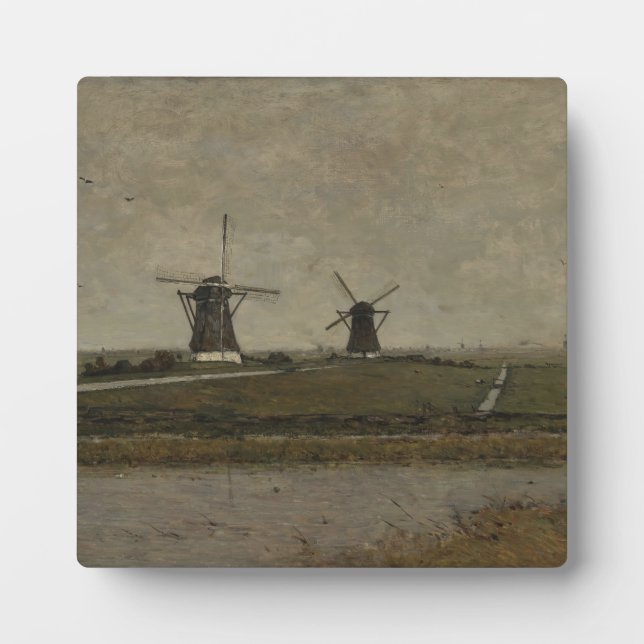 Polder with Mills near Overschie  Plaque (Front)