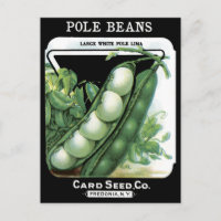 Pole Beans Vintage Seed Packet Lima Garden Veggies