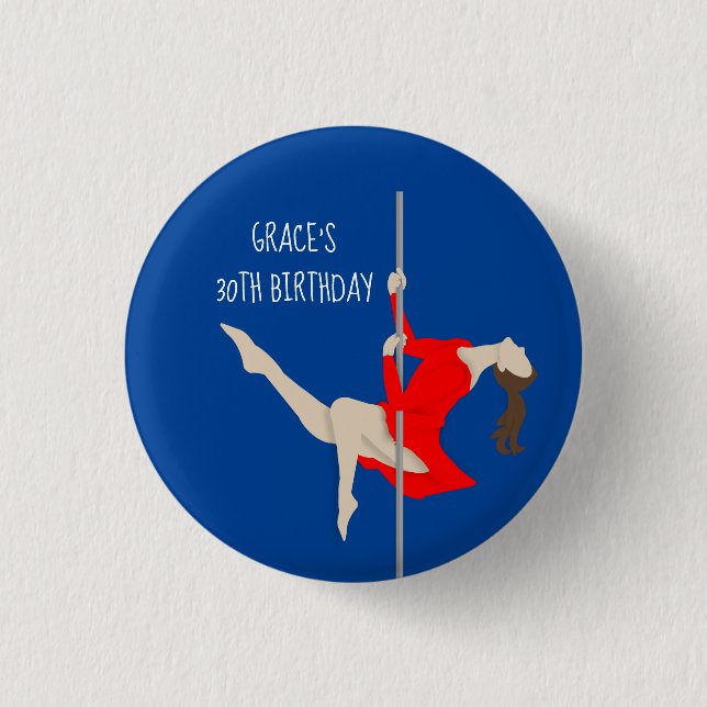 Pole Fitness 1 Inch Round Button (Front)